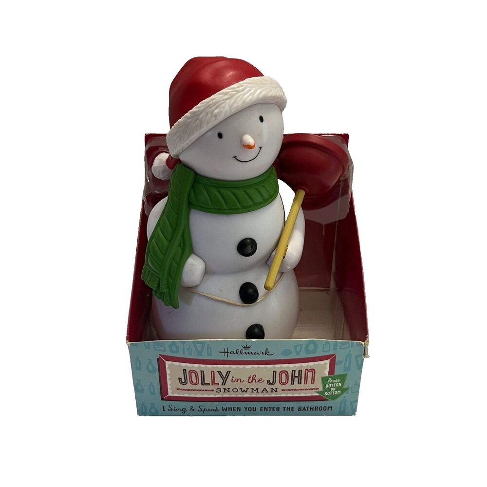 Hallmark Jolly In The John Talking Snowman with Plunger Christmas New in Box